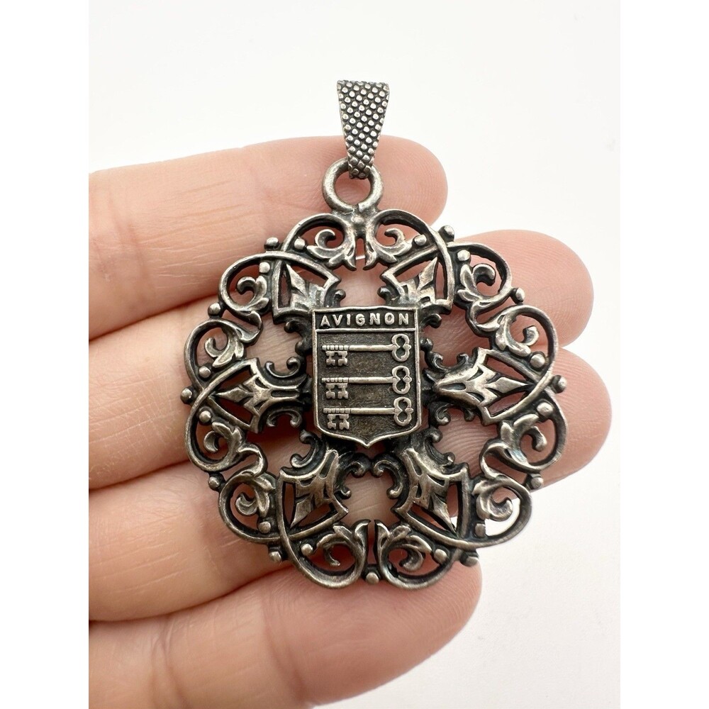 Vintage Filigree Open work Avignon Travel Pendant